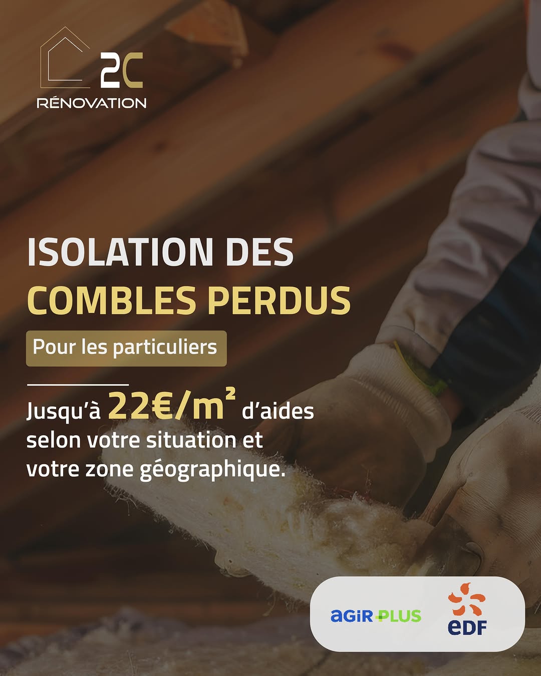 Jusqu’à 22 €/m² d’aides pour l’isolation de vos combles perdus