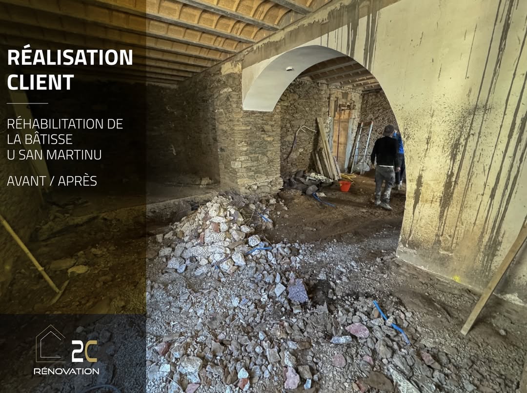 Réhabilitation de la bâtisse U San Martinu : Avant / Après